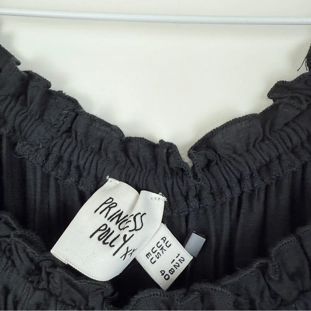 NWT Princess Polly “Love Galore” Long Sleeve Smocked Romper Black Cottagecore - Picture 8 of 9